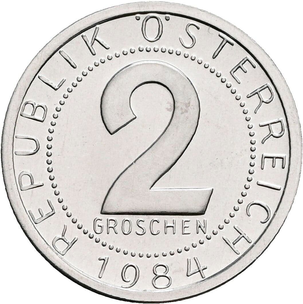 2 Groschen 1984 – Vorderseite