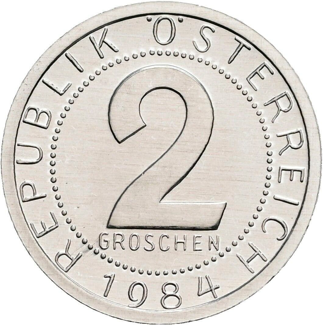2 Groschen 1984 – Vorderseite