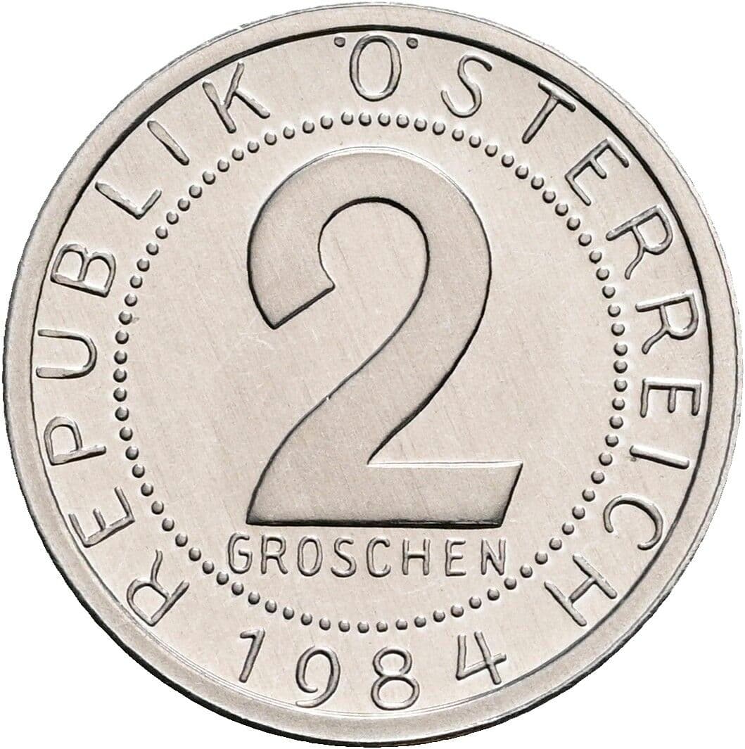 2 Groschen 1984 – Vorderseite