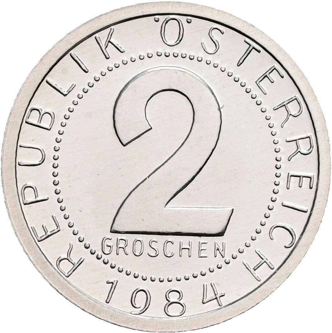 2 Groschen 1984 – Vorderseite