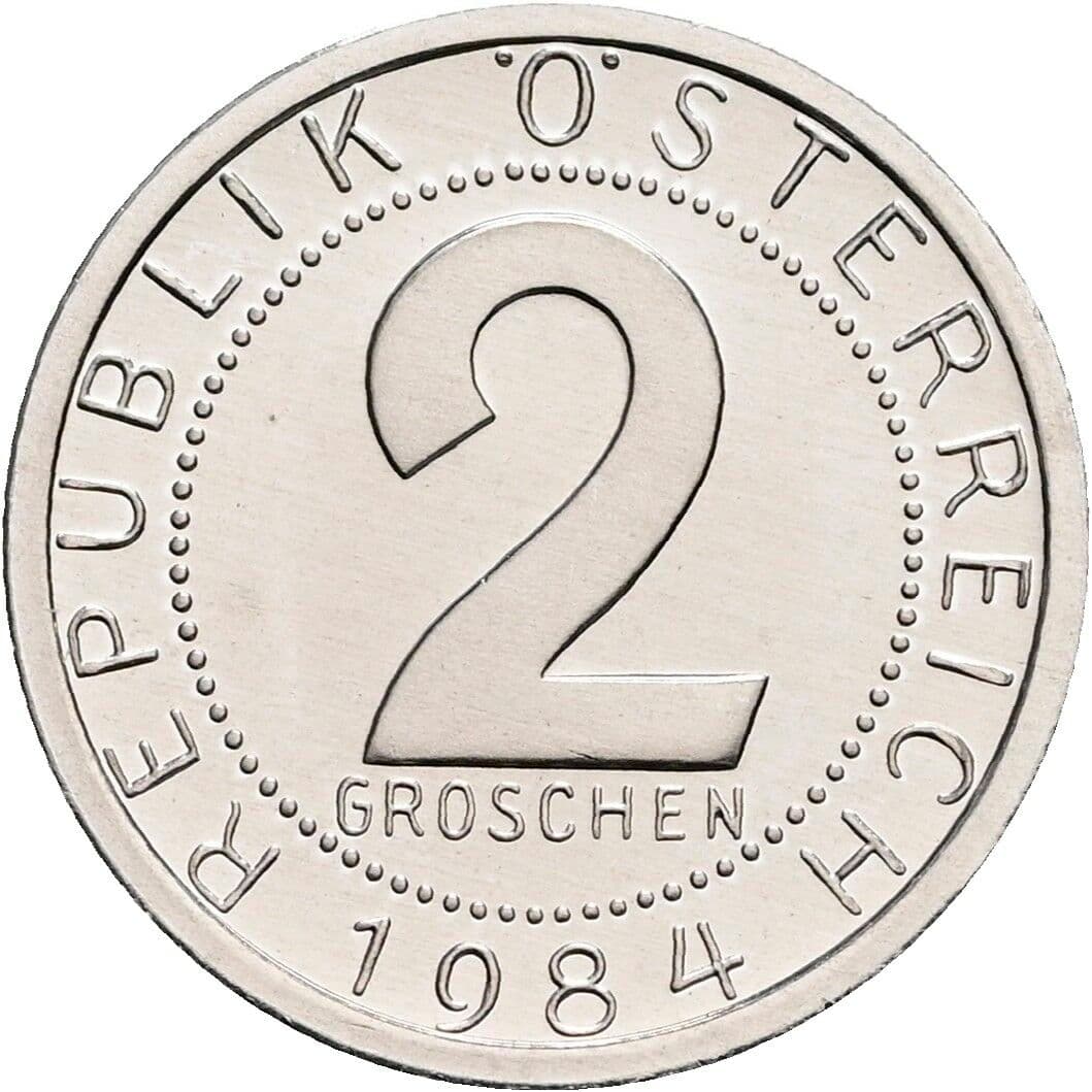 2 Groschen 1984 – Vorderseite