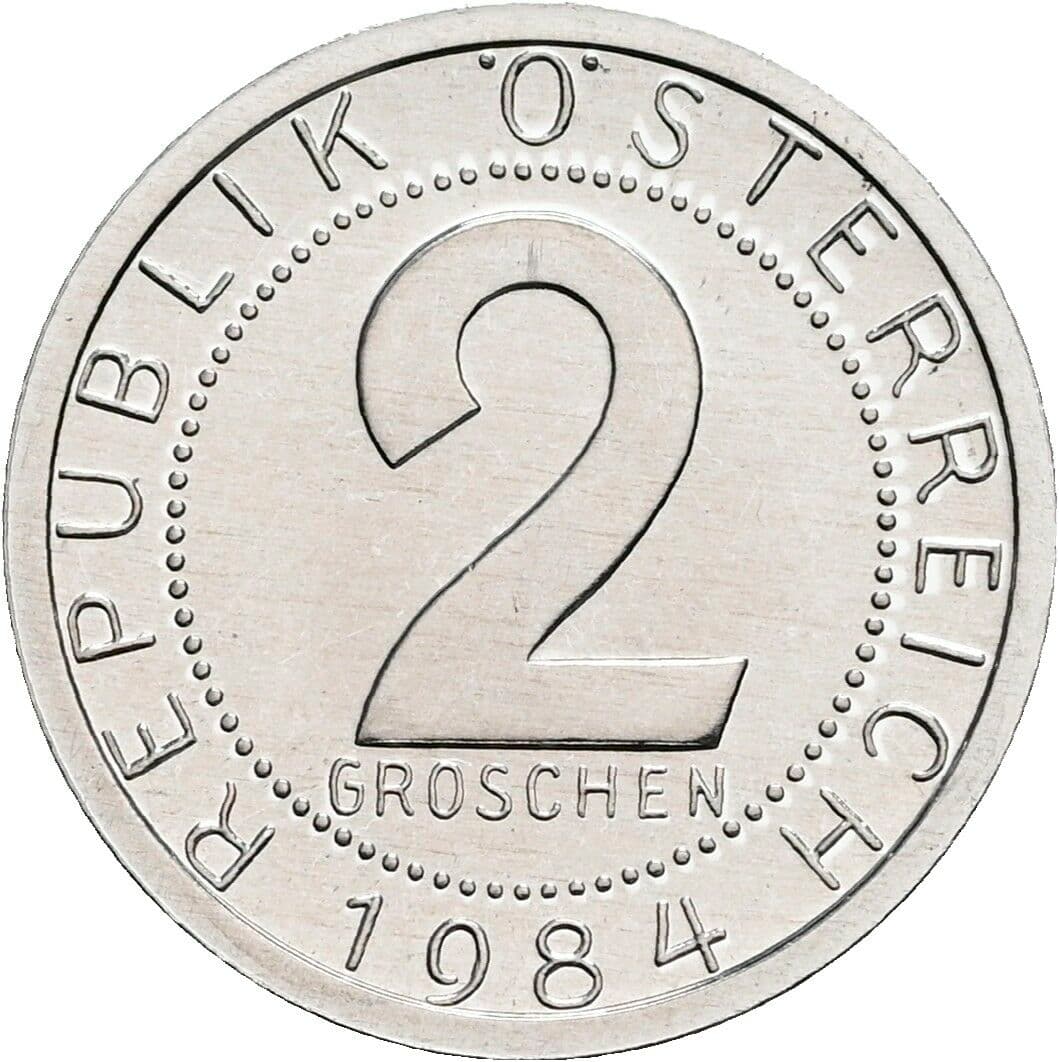2 Groschen 1984 – Vorderseite
