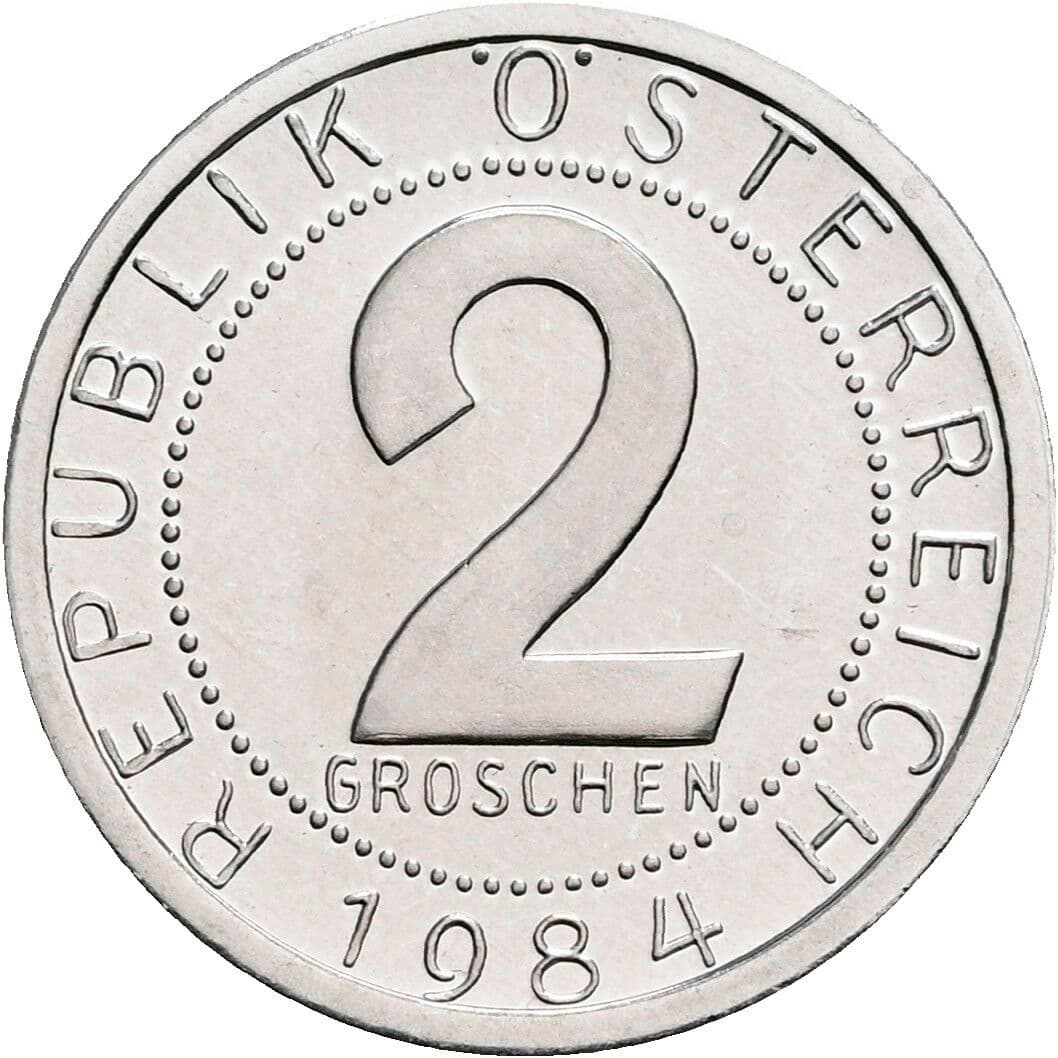 2 Groschen 1984 – Vorderseite