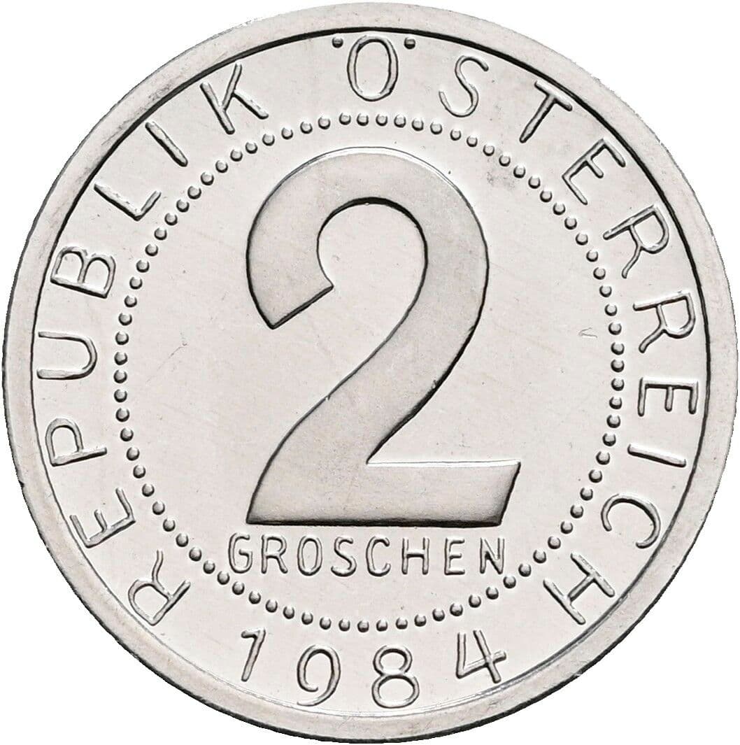 2 Groschen 1984 – Vorderseite
