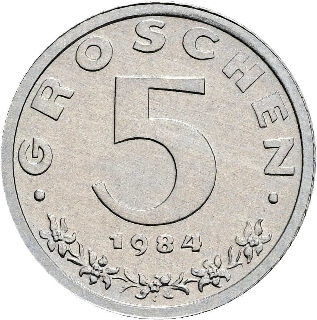 5 Groschen 1984 – Vorderseite