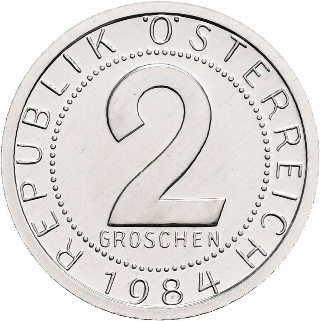 2 Groschen 1984 – Vorderseite
