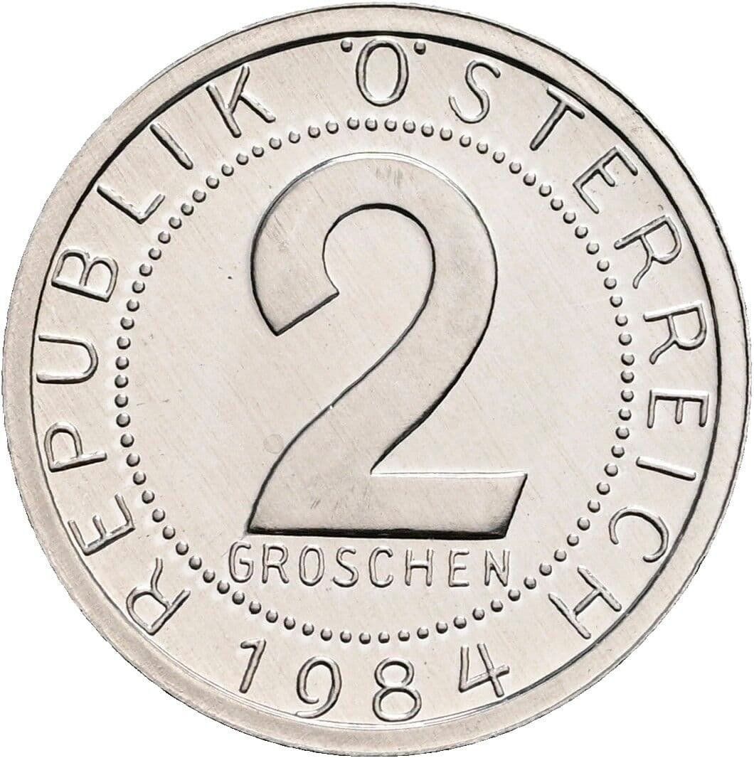 2 Groschen 1984 – Vorderseite