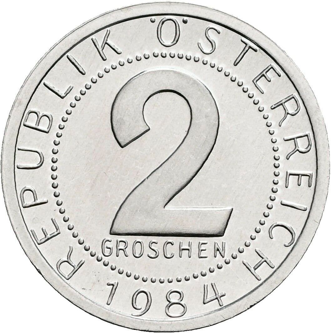 2 Groschen 1984 – Vorderseite