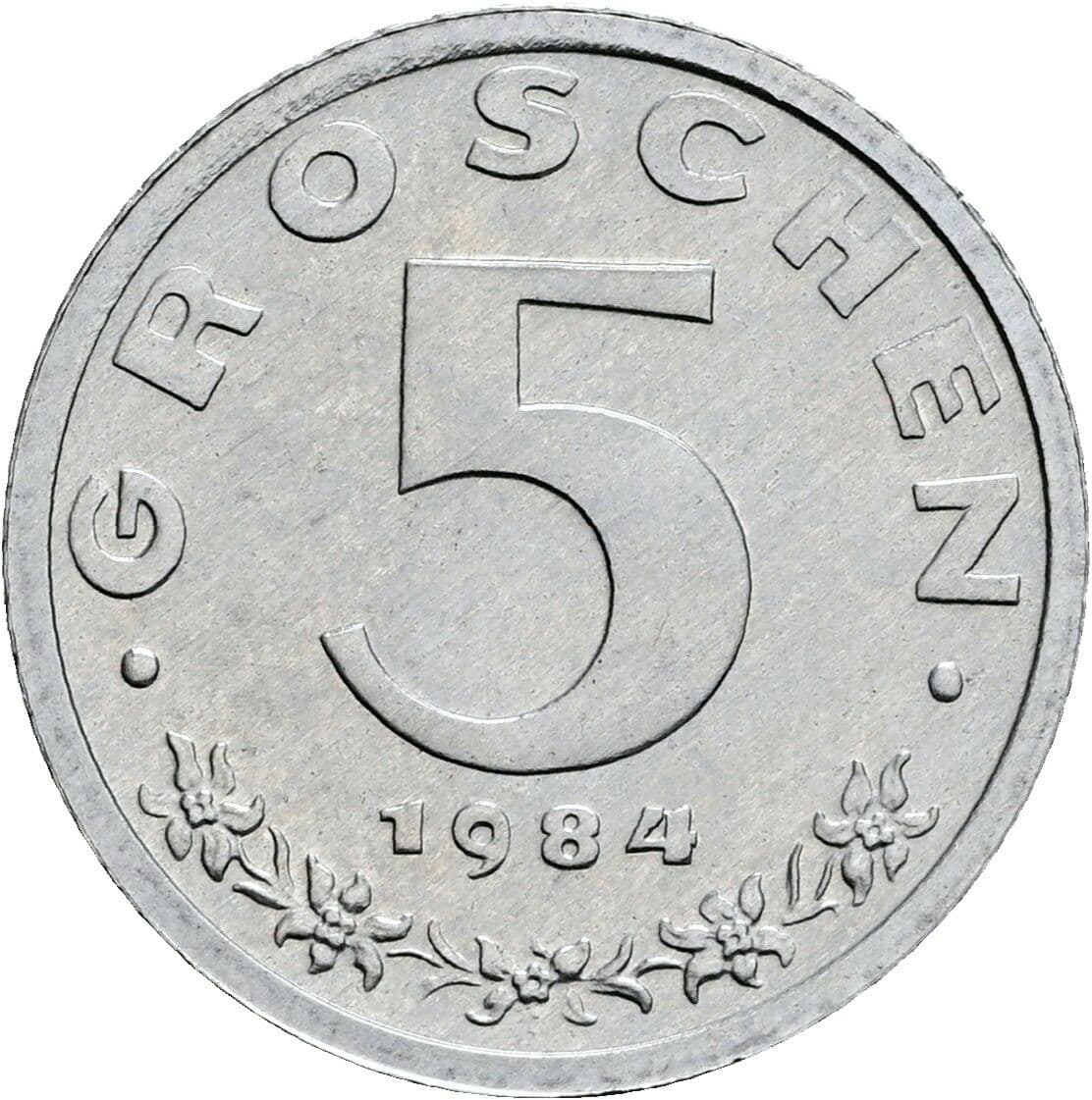 5 Groschen 1984 – Vorderseite