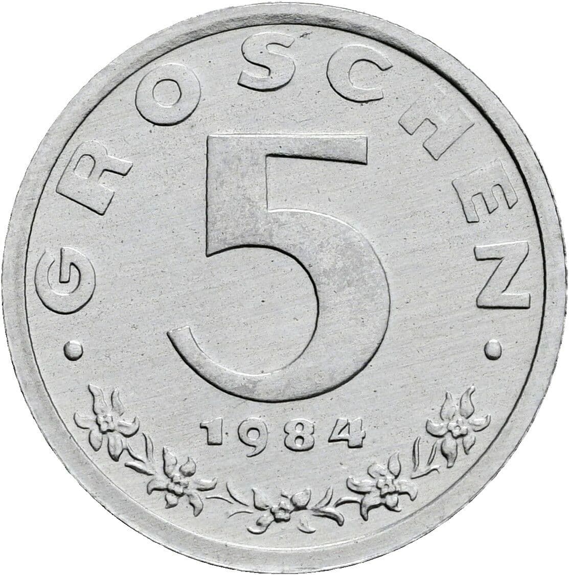 5 Groschen 1984 – Vorderseite