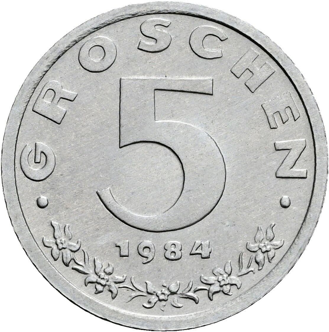 5 Groschen 1984 – Vorderseite