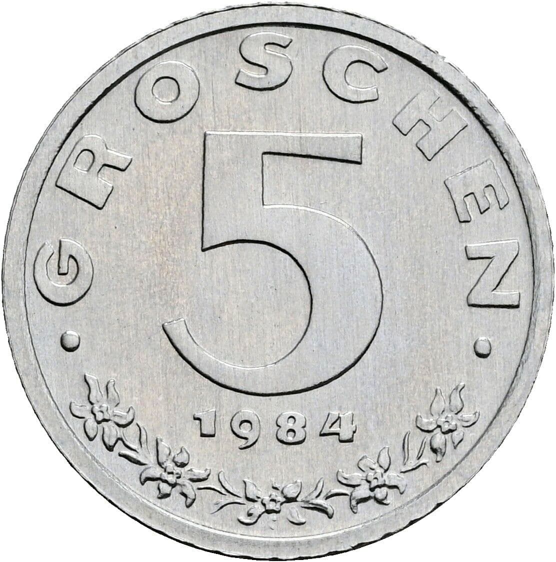 5 Groschen 1984 – Vorderseite