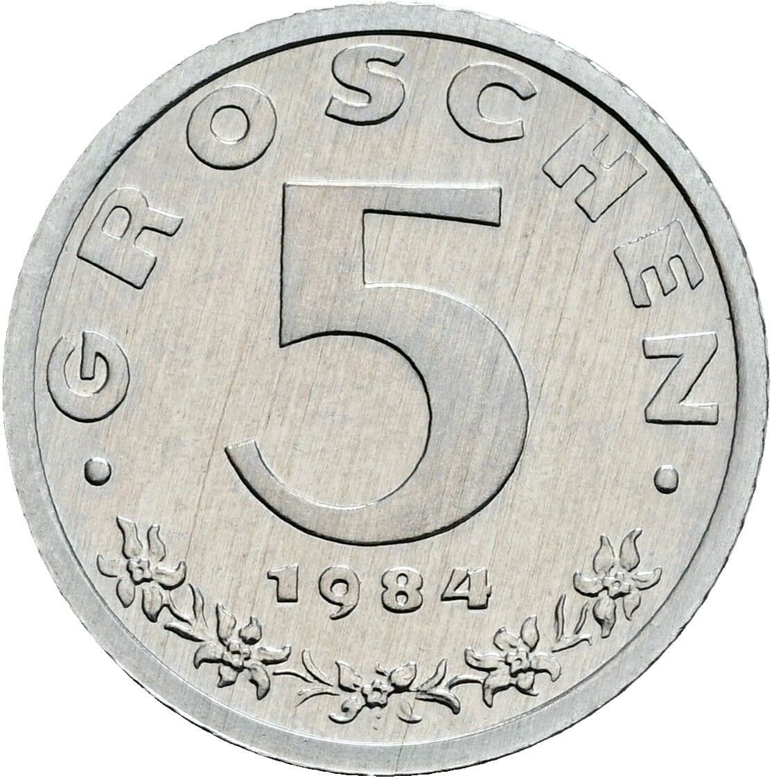 5 Groschen 1984 – Vorderseite