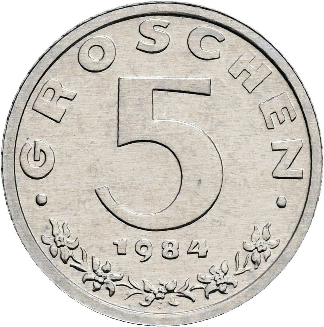 5 Groschen 1984 – Vorderseite