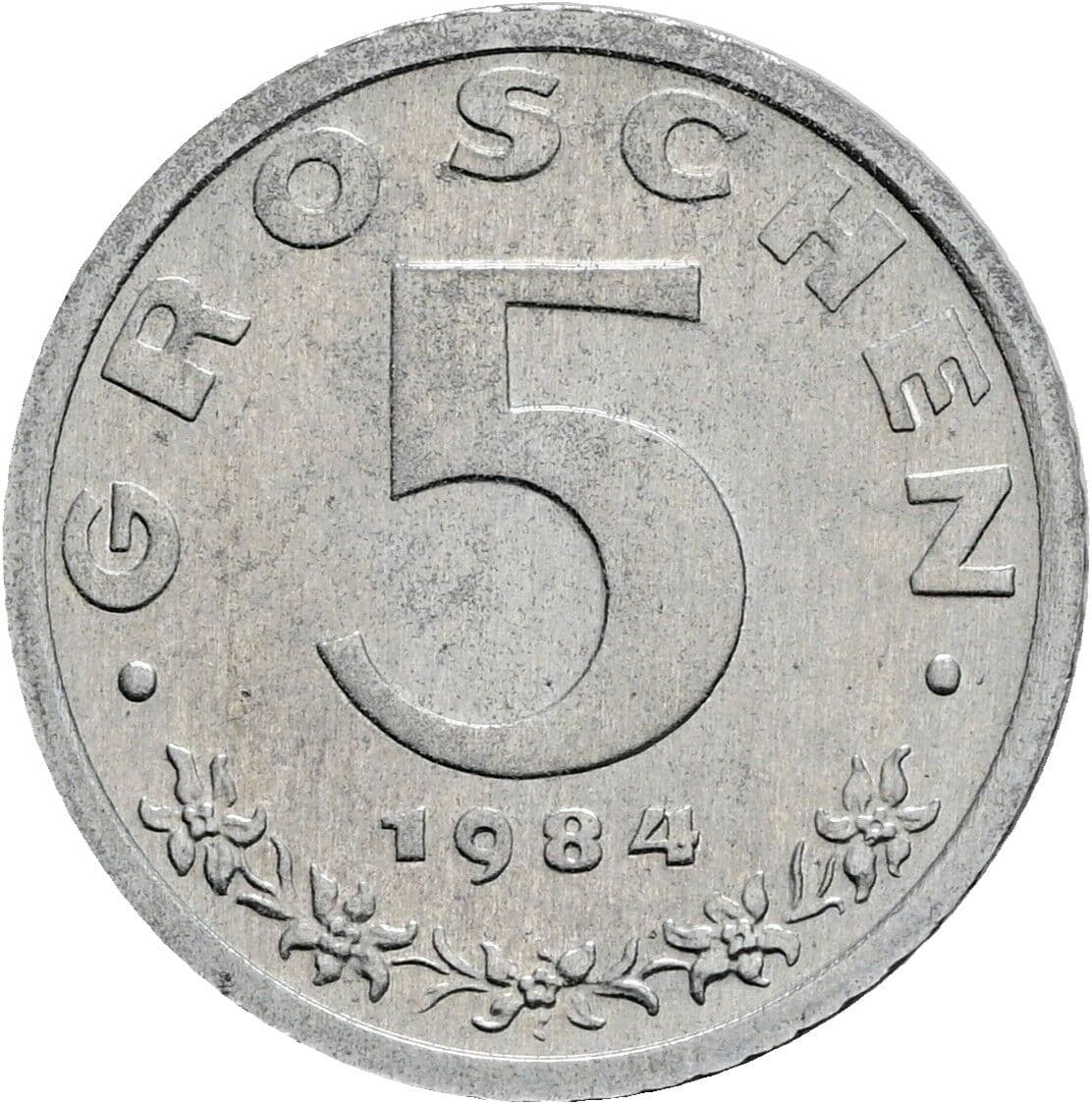5 Groschen 1984 – Vorderseite