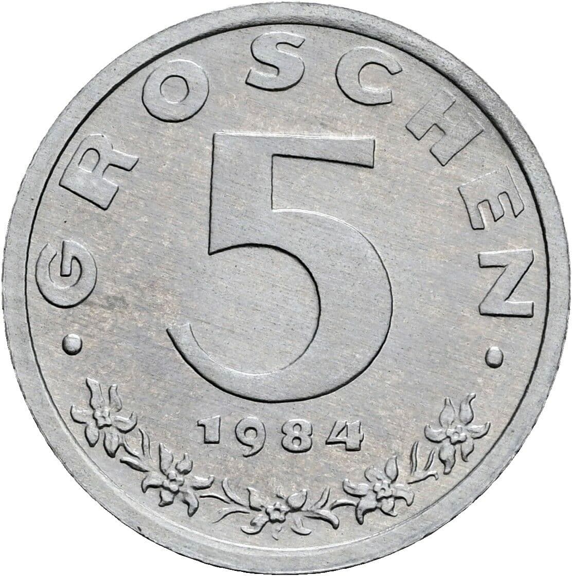 5 Groschen 1984 – Vorderseite