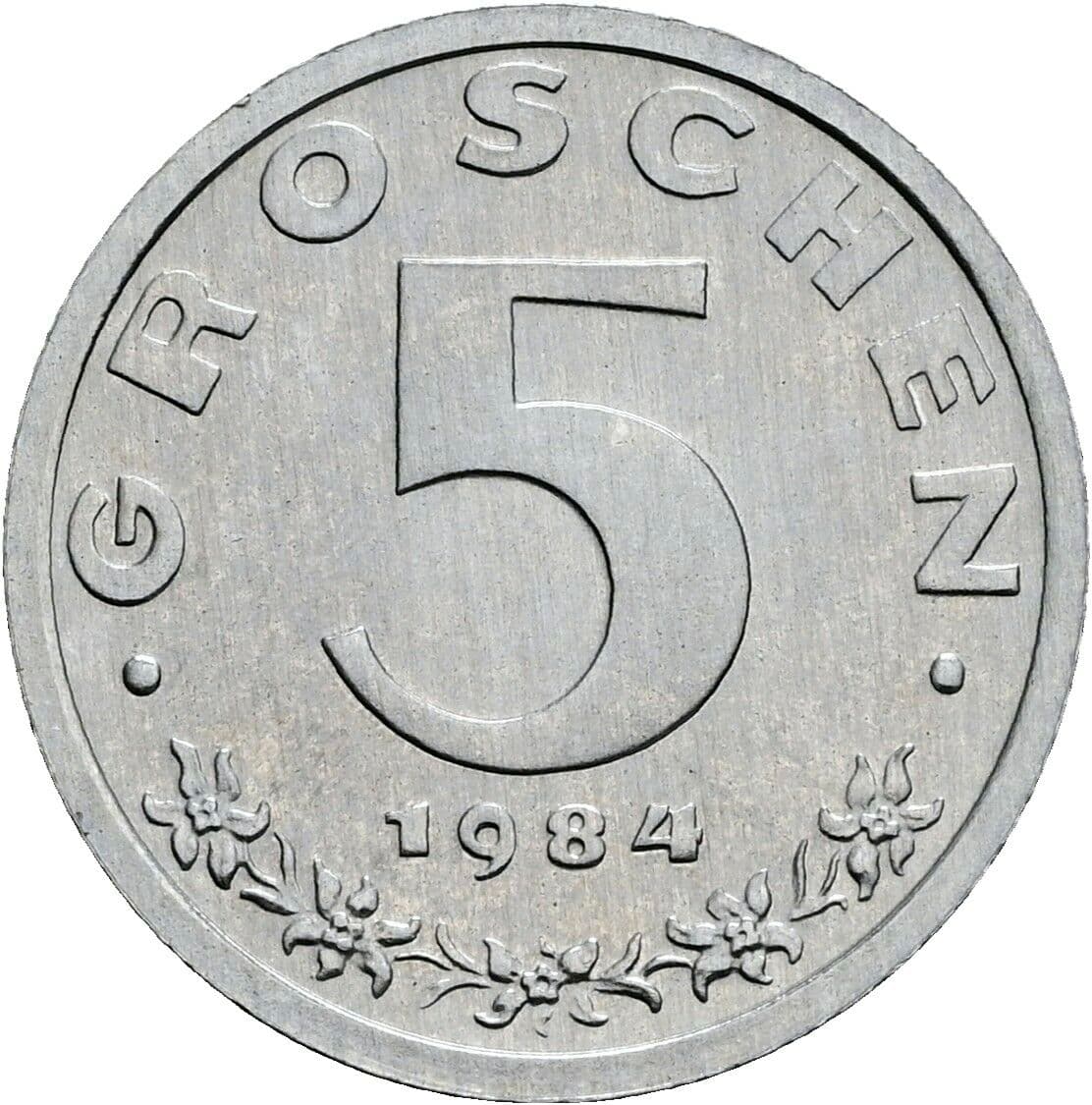 5 Groschen 1984 – Vorderseite