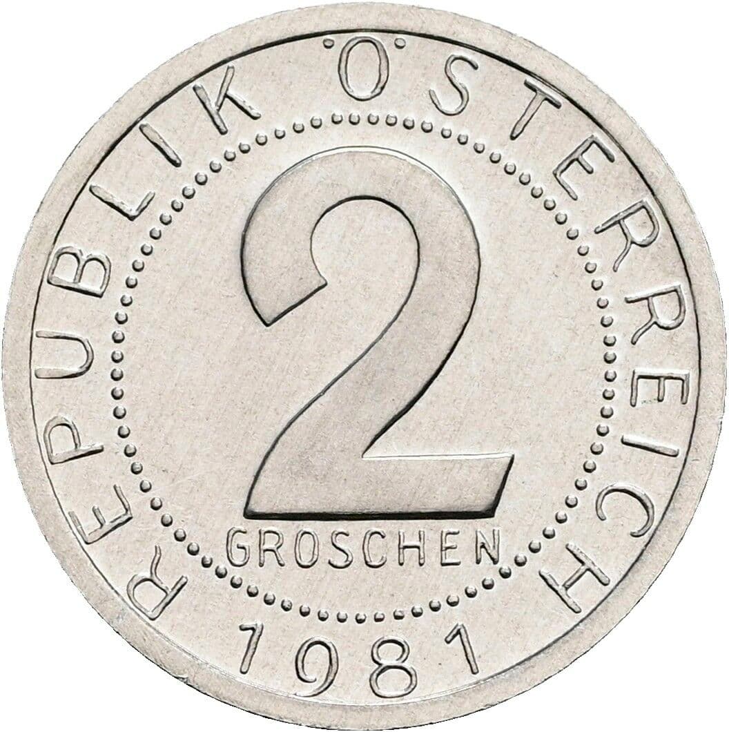 2 Groschen 1981 – Vorderseite