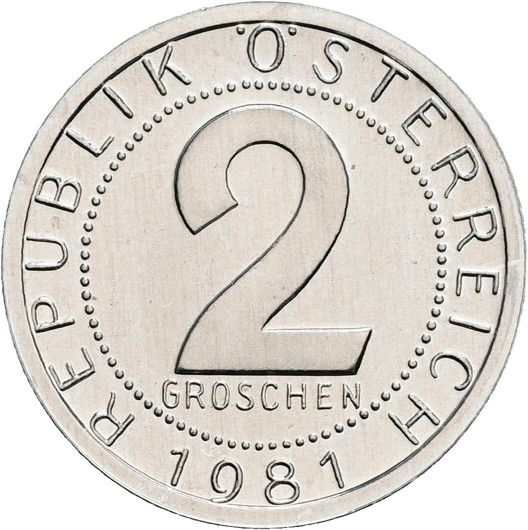 2 Groschen 1981 – Vorderseite
