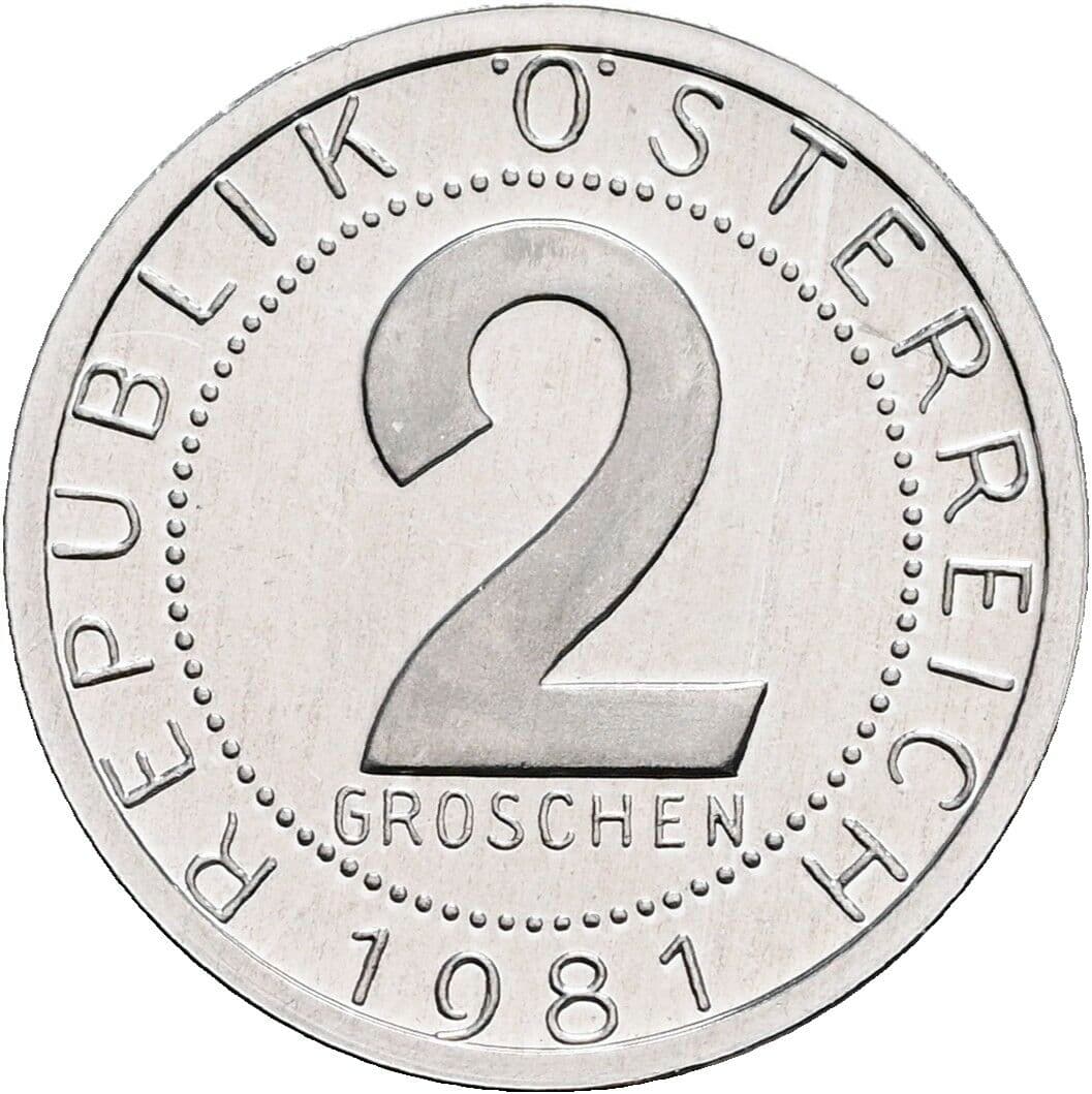 2 Groschen 1981 – Vorderseite