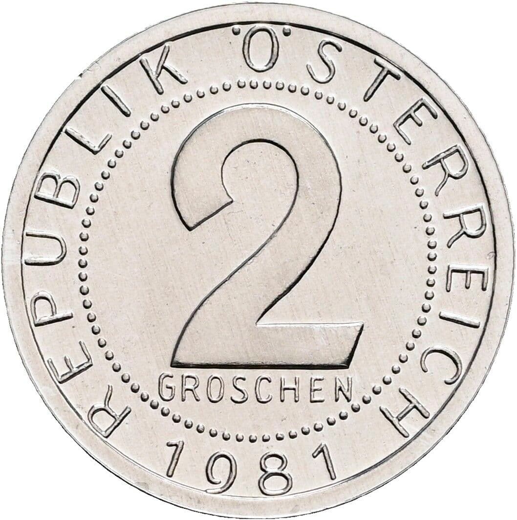 2 Groschen 1981 – Vorderseite