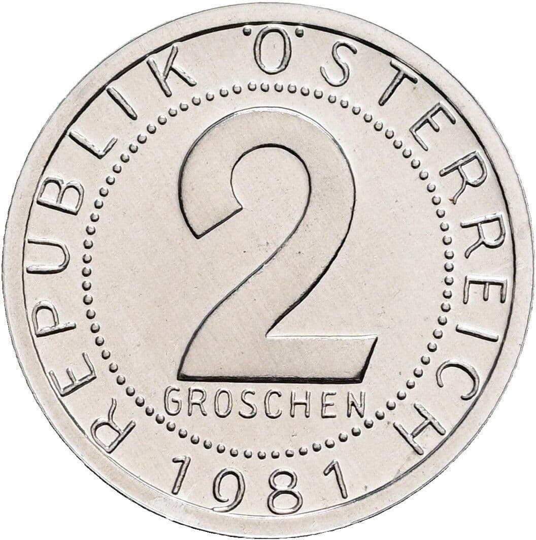 2 Groschen 1981 – Vorderseite