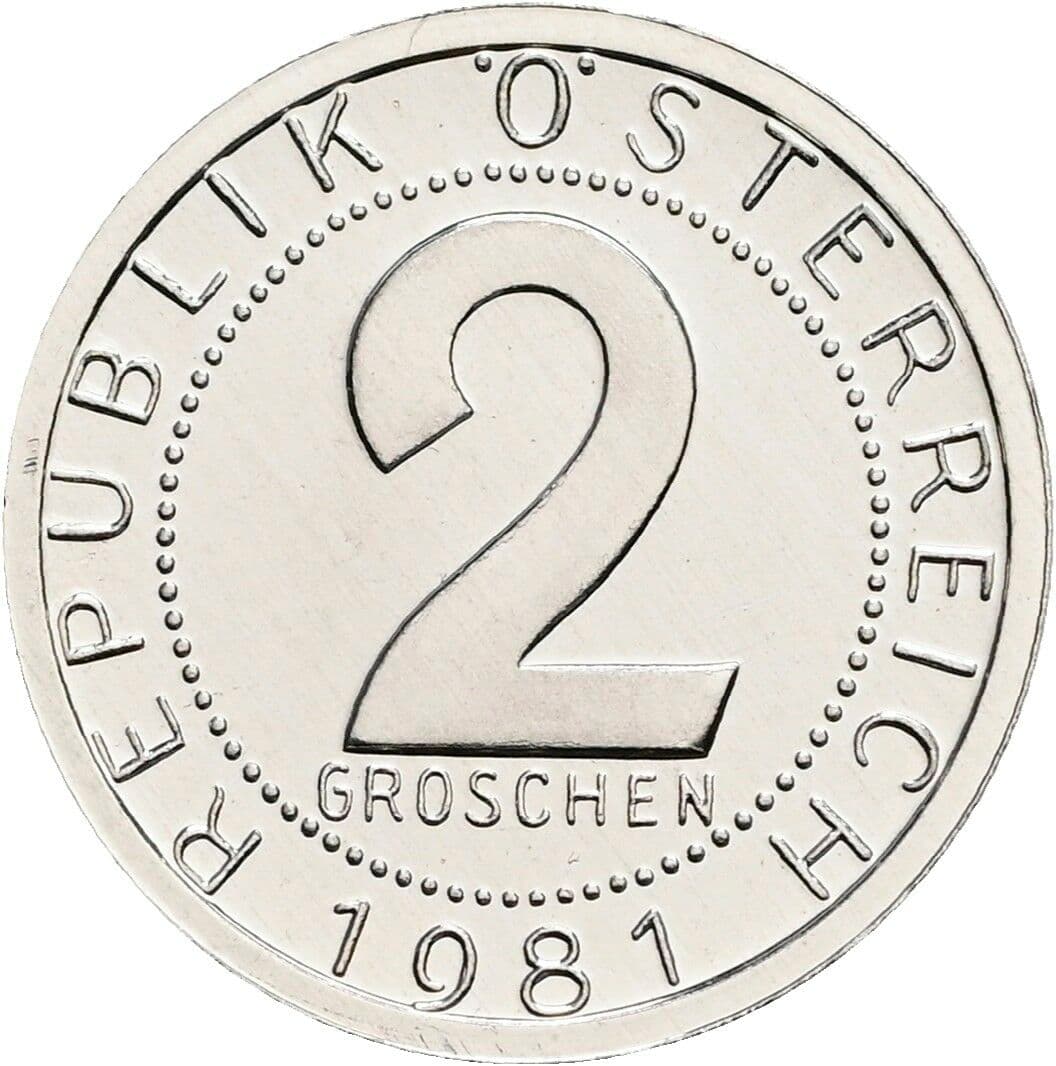 2 Groschen 1981 – Vorderseite