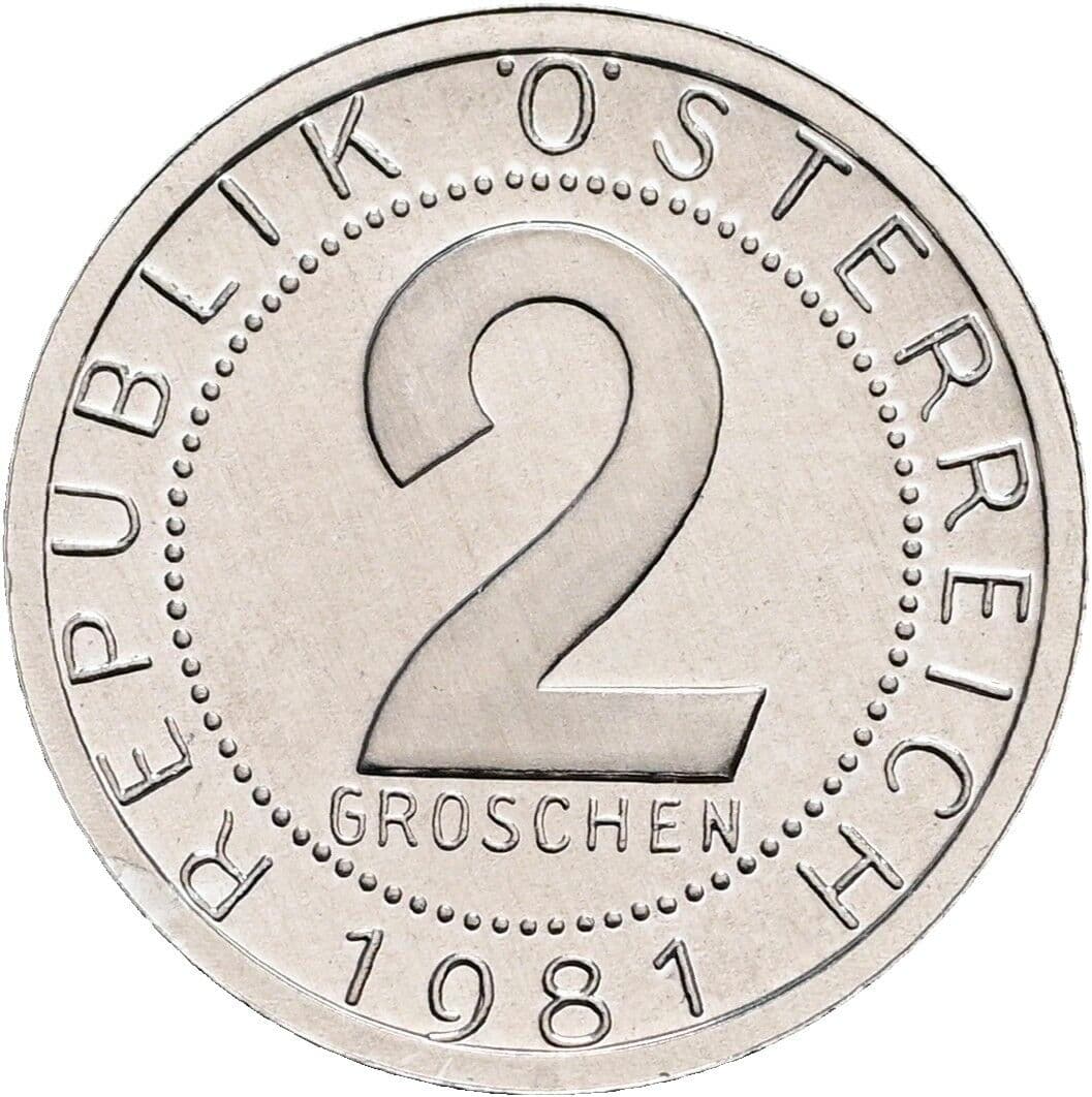 2 Groschen 1981 – Vorderseite