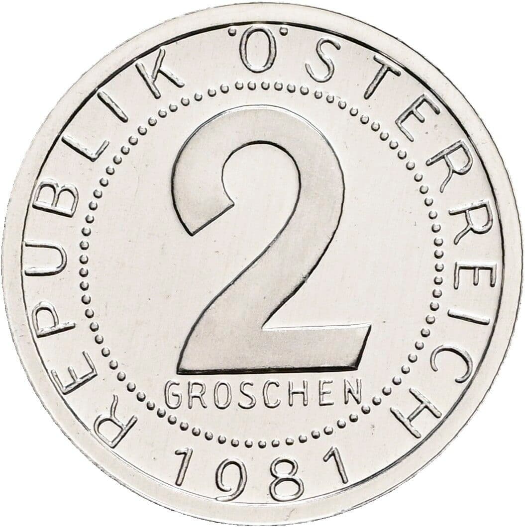 2 Groschen 1981 – Vorderseite