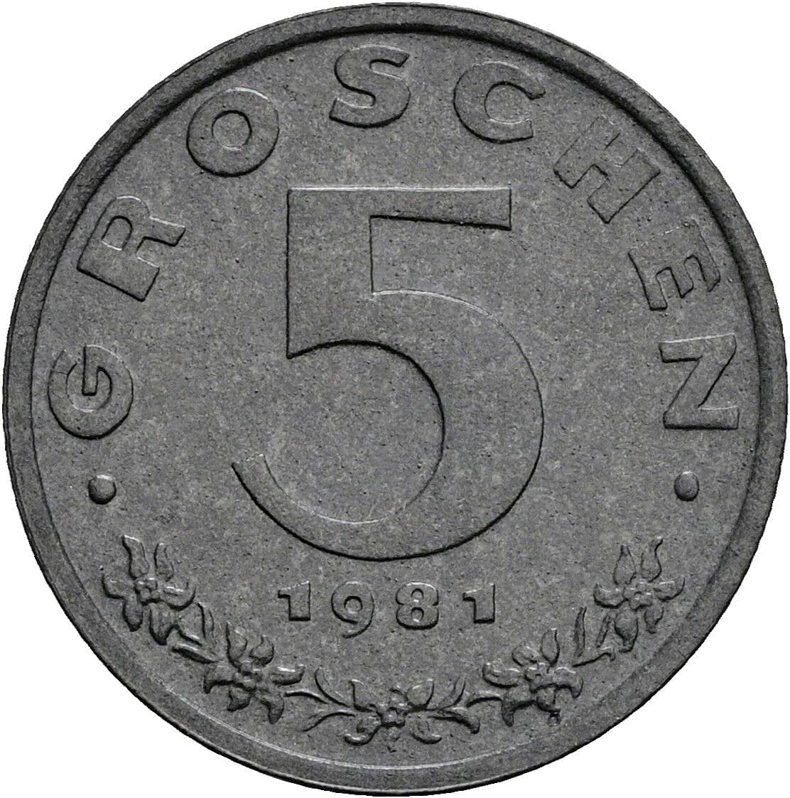 5 Groschen 1981 – Vorderseite