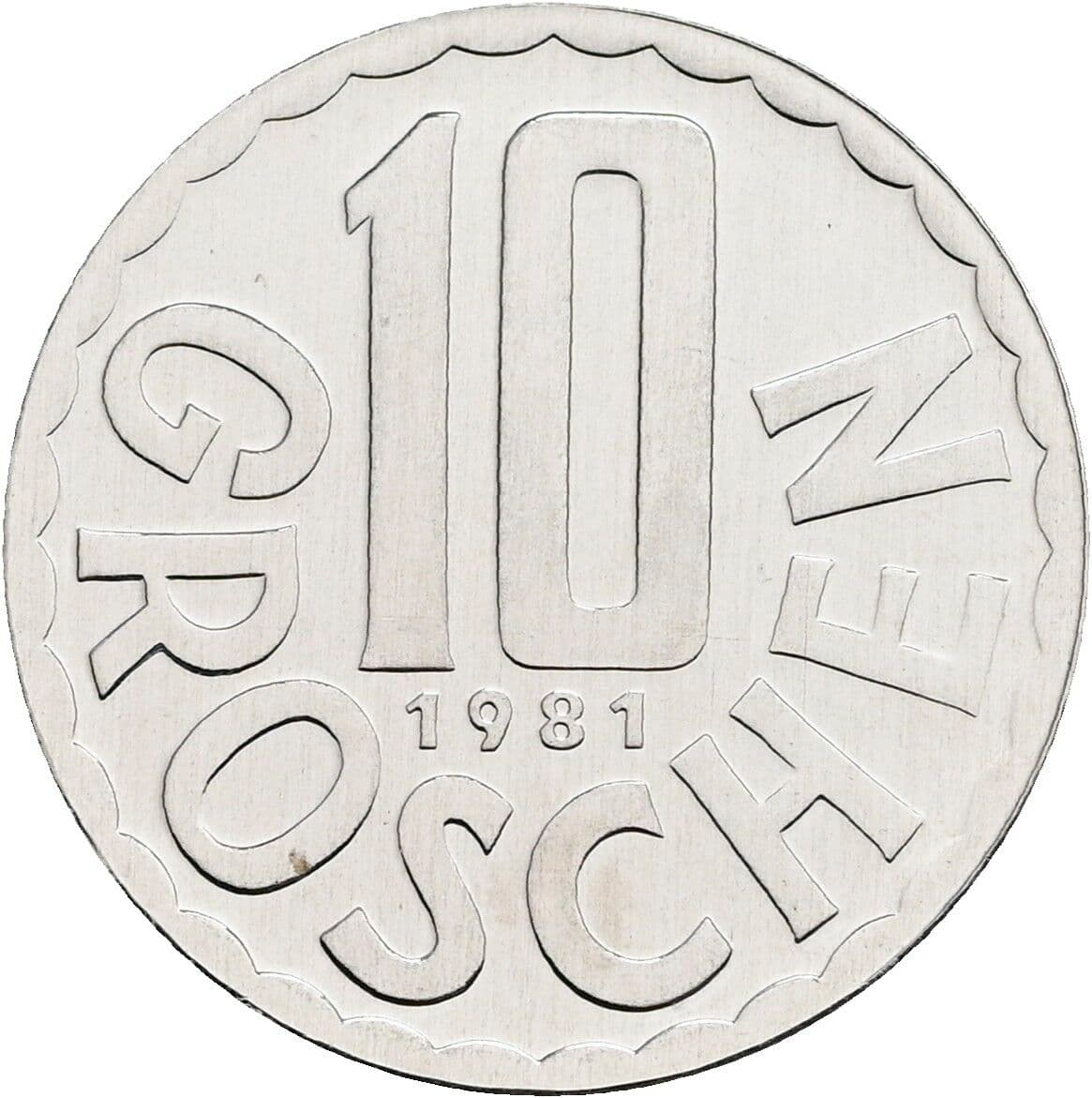 10 Groschen 1981 – Vorderseite