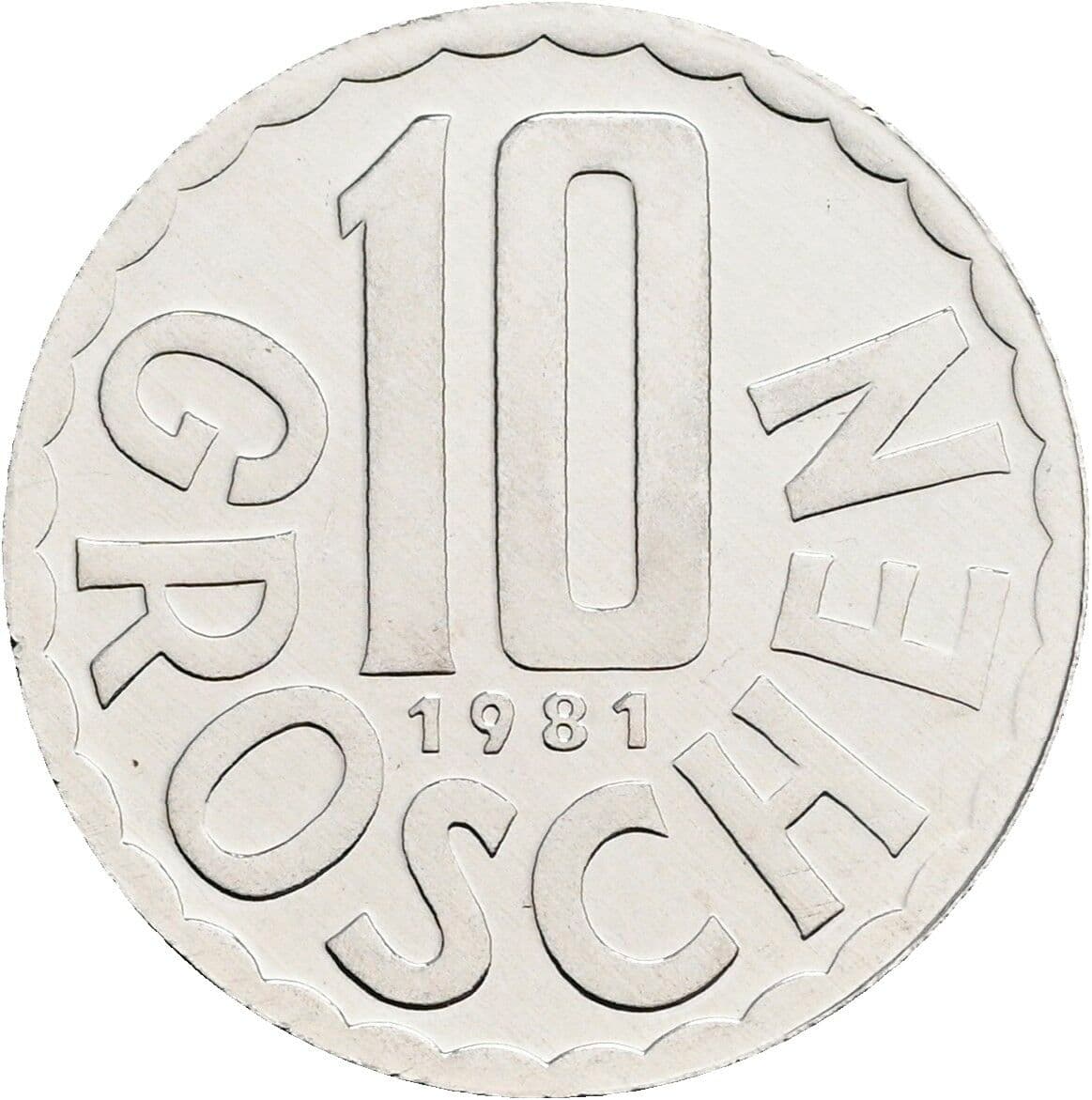 10 Groschen 1981 – Vorderseite