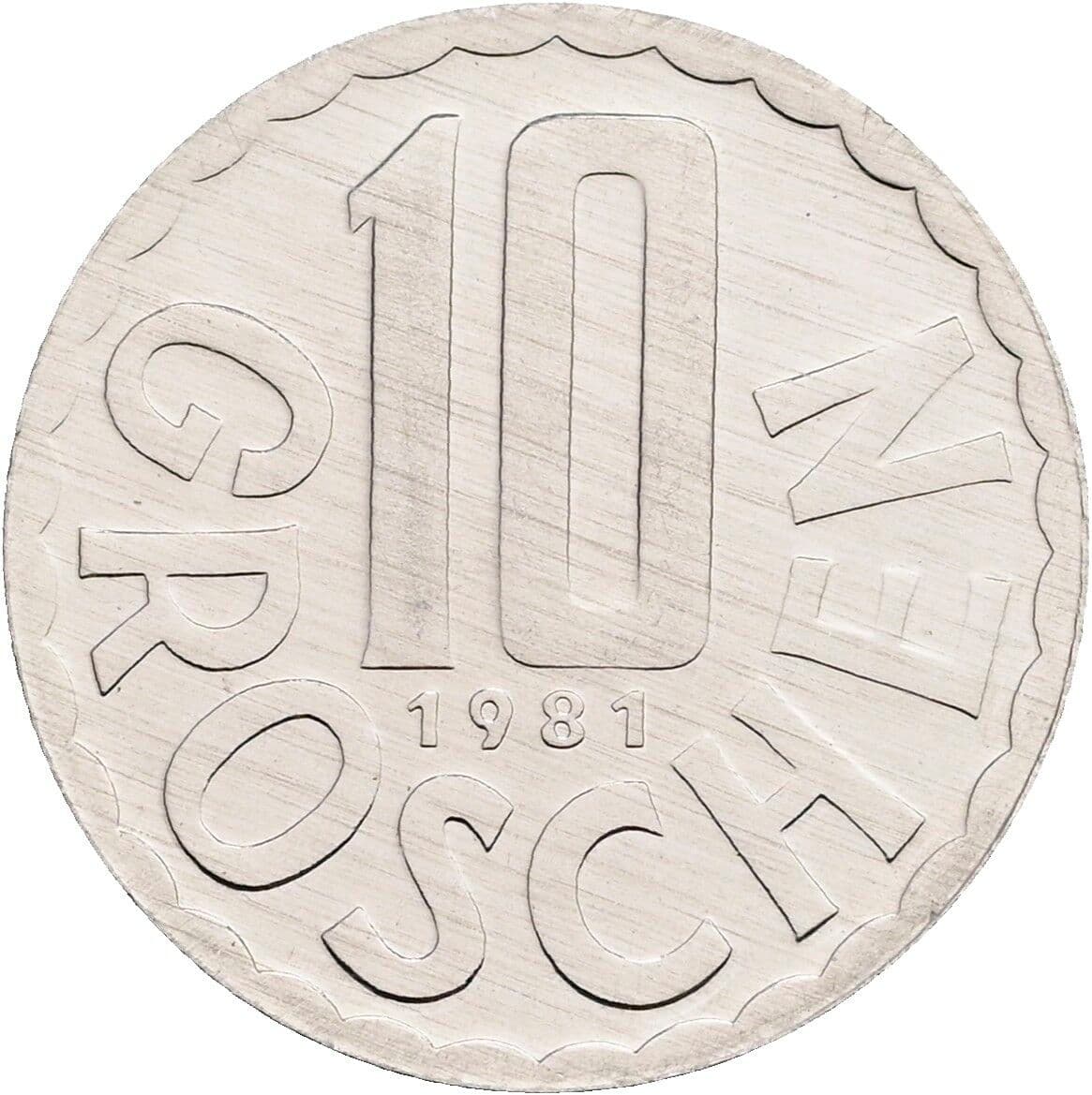 10 Groschen 1981 – Vorderseite
