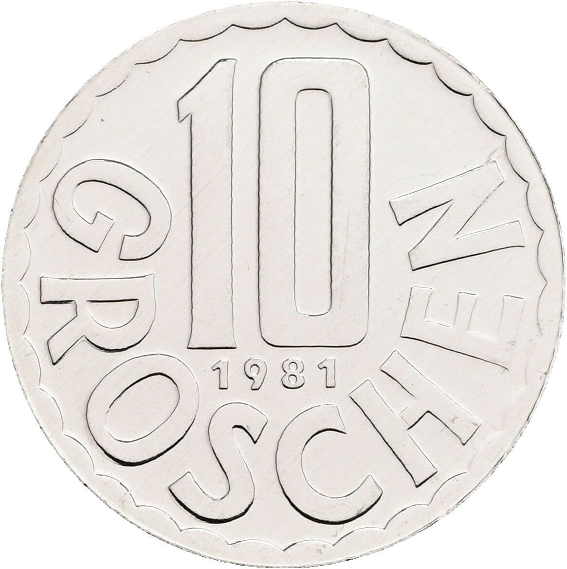10 Groschen 1981 – Vorderseite