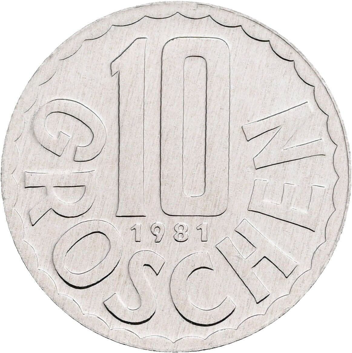 10 Groschen 1981 – Vorderseite
