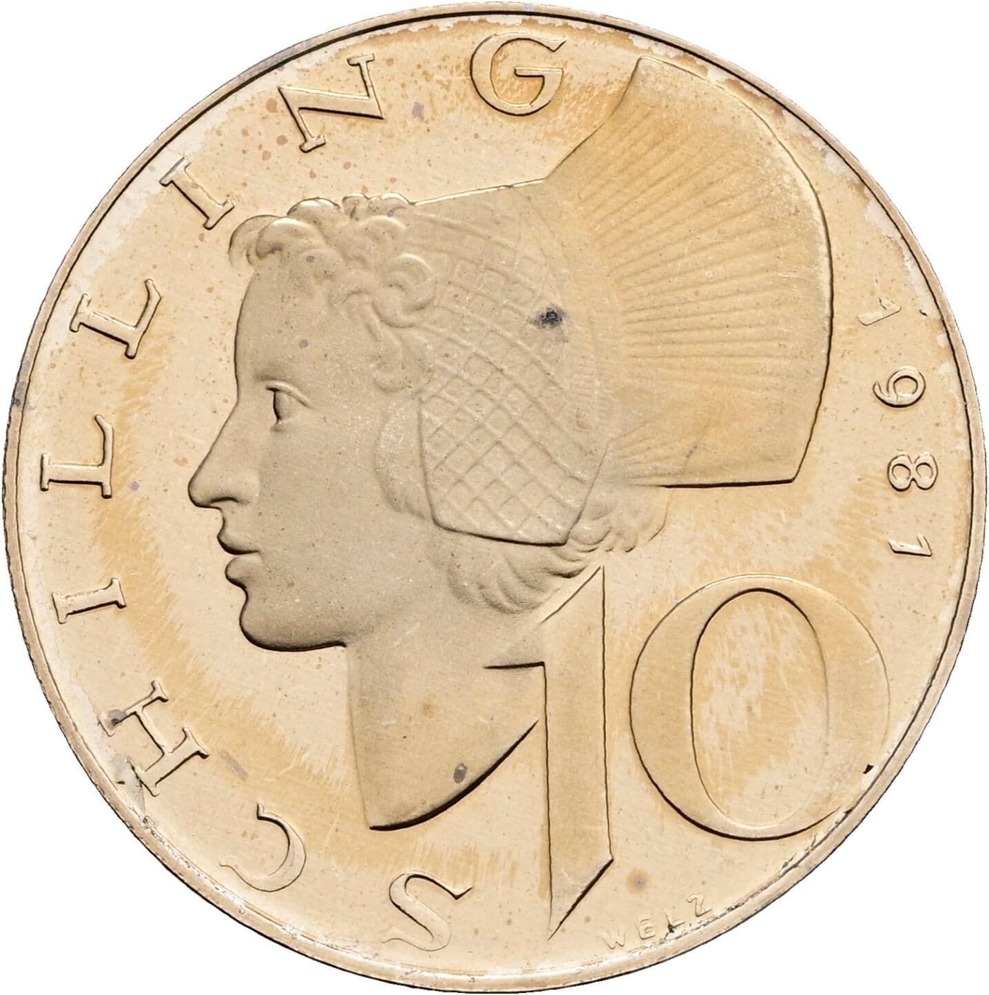 10 Schilling 1981 – Vorderseite