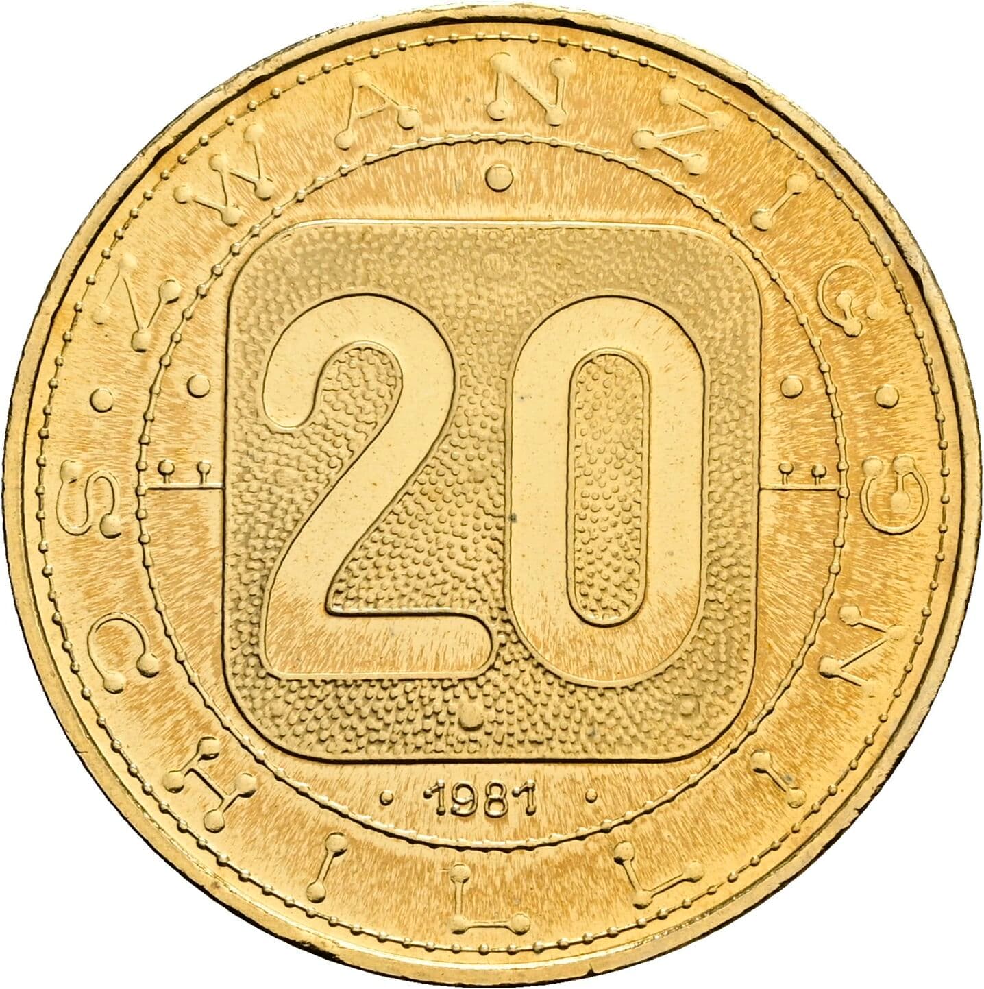 20 Schilling 1981 – Vorderseite