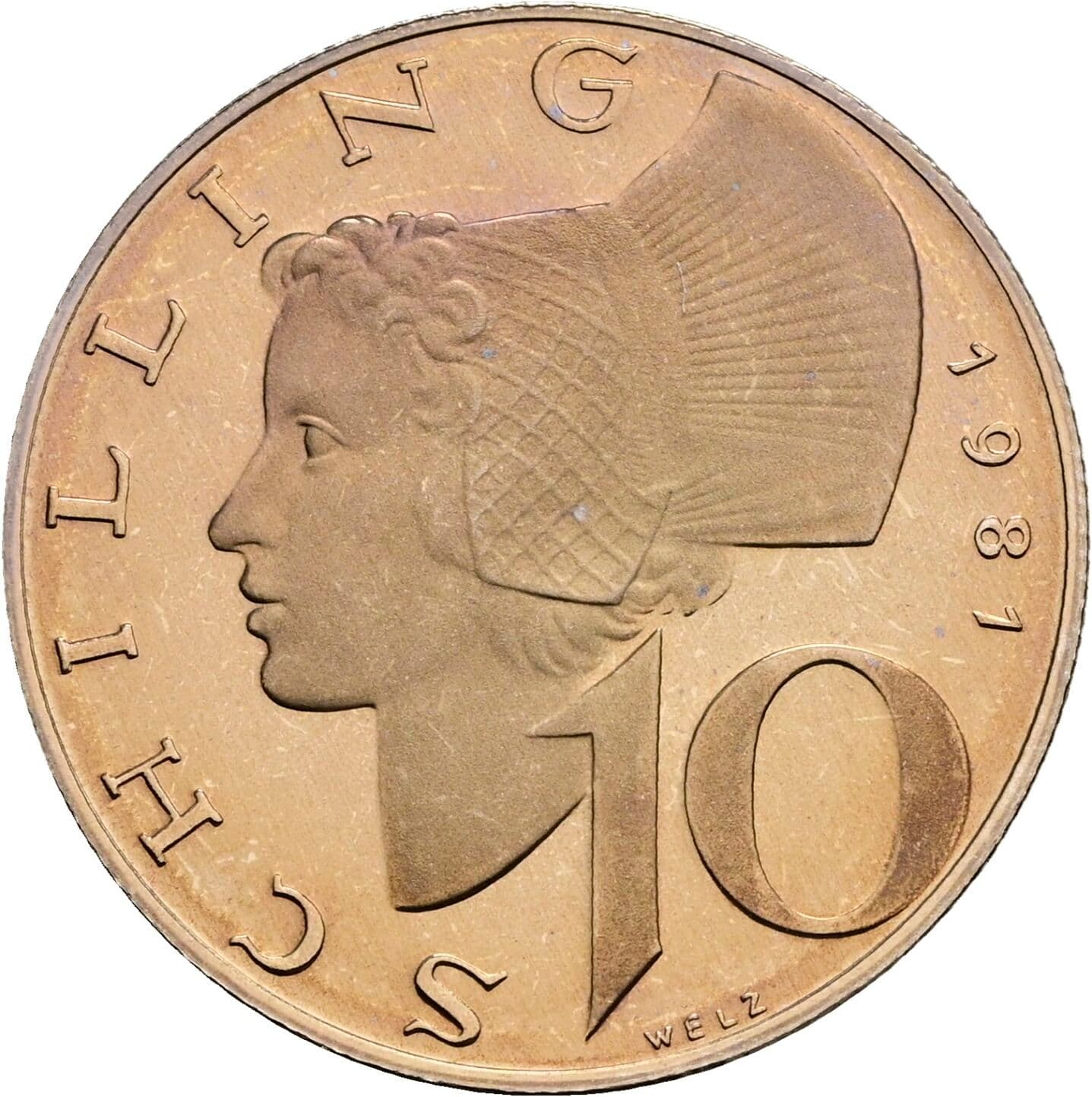 10 Schilling 1981 – Vorderseite