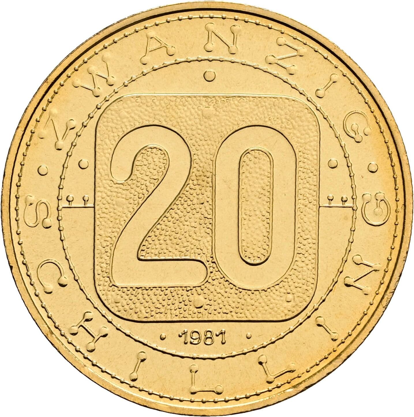 20 Schilling 1981 – Vorderseite