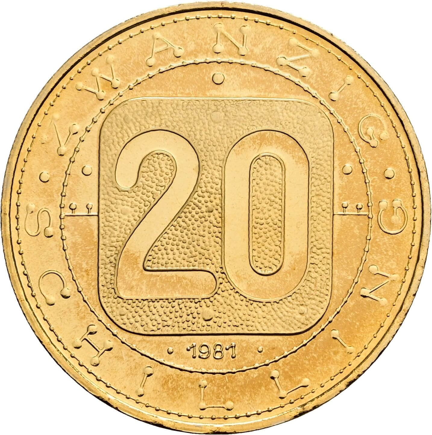 20 Schilling 1981 – Vorderseite