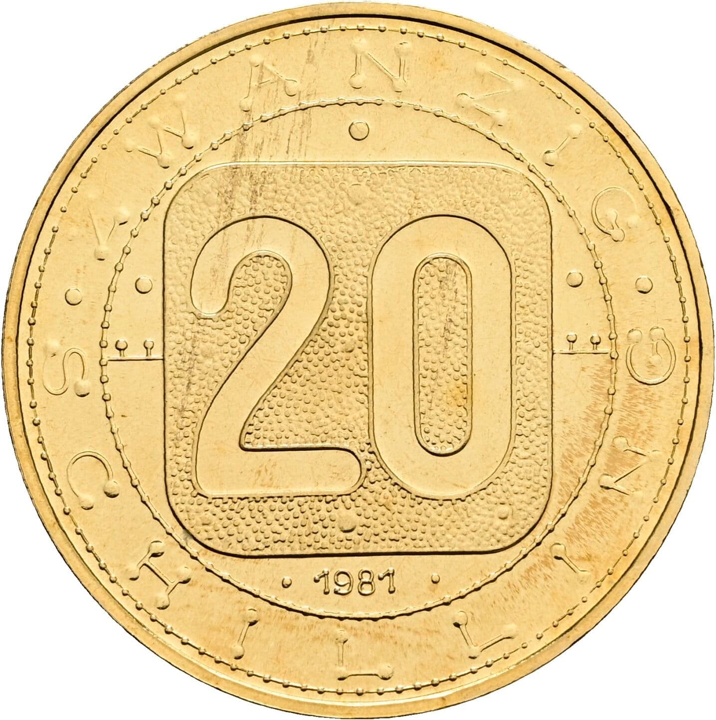 20 Schilling 1981 – Vorderseite