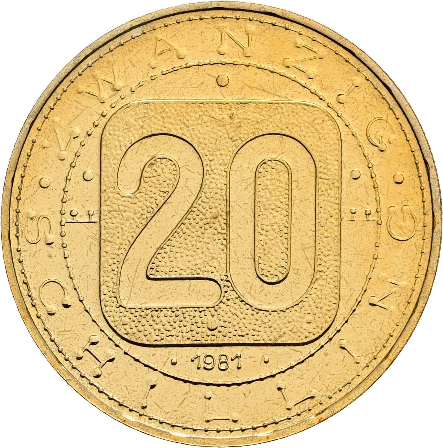 20 Schilling 1981 – Vorderseite