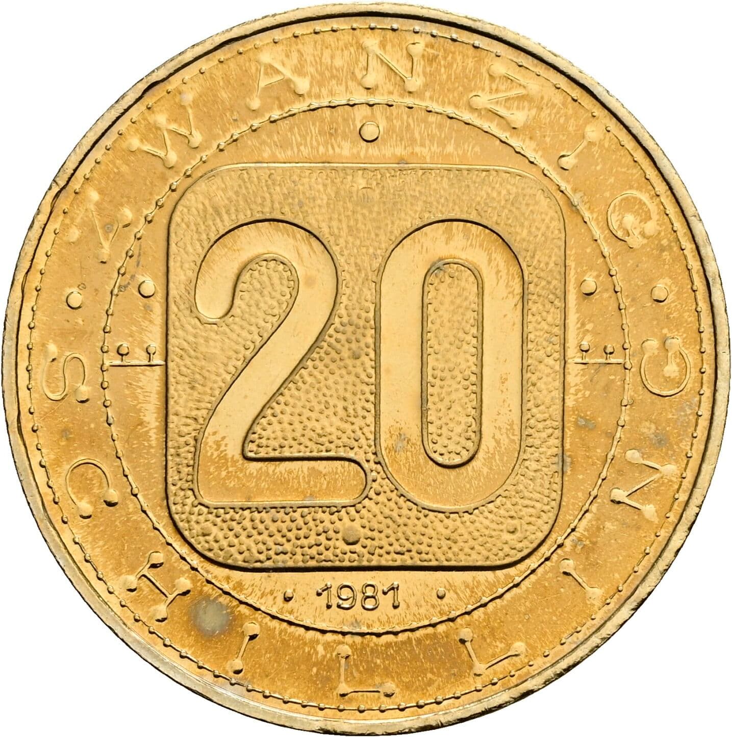 20 Schilling 1981 – Vorderseite