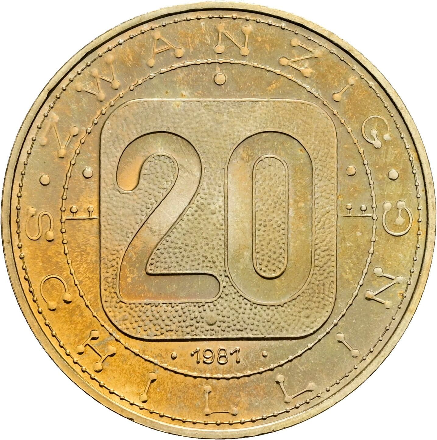 20 Schilling 1981 – Vorderseite