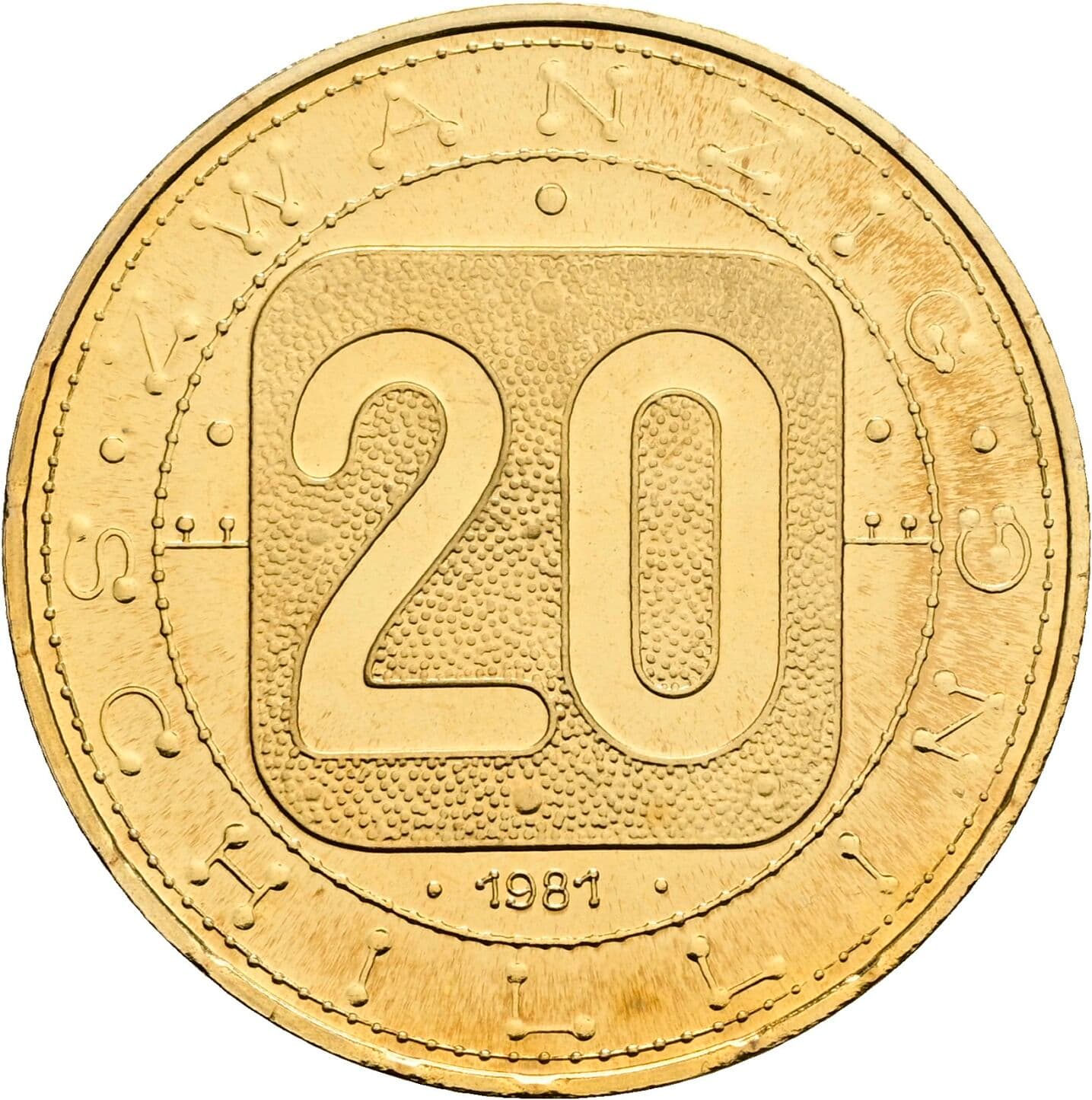 20 Schilling 1981 – Vorderseite