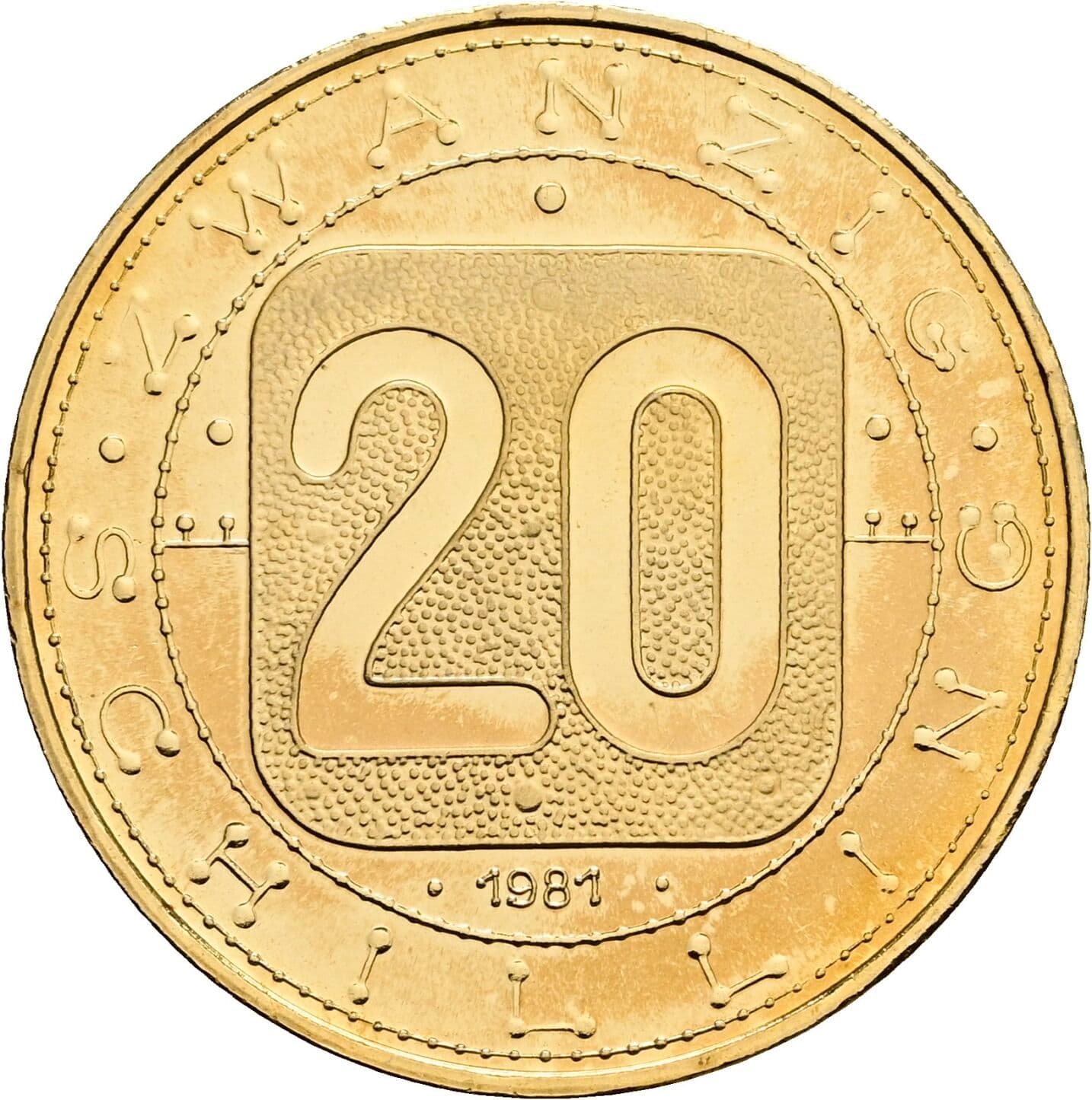 20 Schilling 1981 – Vorderseite