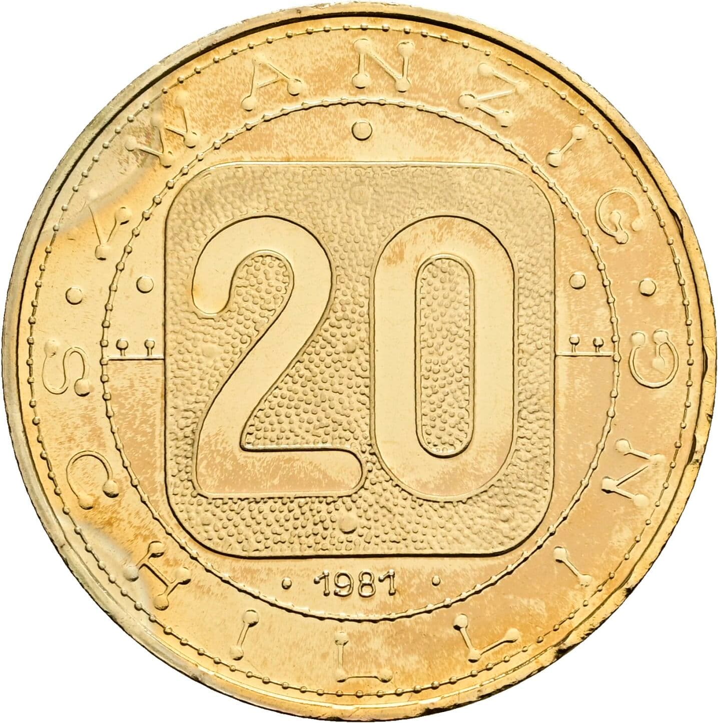 20 Schilling 1981 – Vorderseite