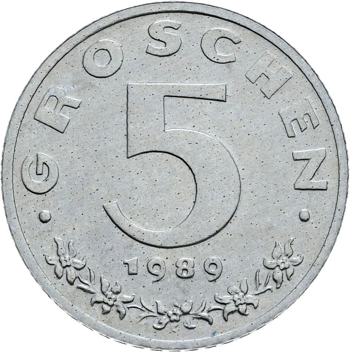 5 Groschen 1989 – Vorderseite