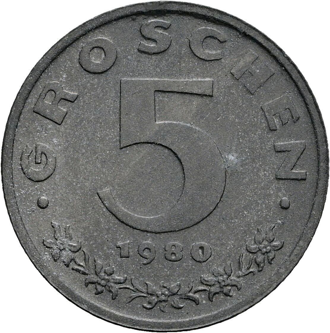 5 Groschen 1980 – Vorderseite