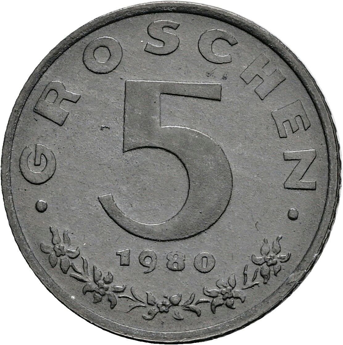 5 Groschen 1980 – Vorderseite